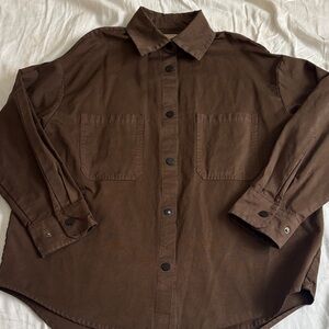 Chocolate Brown Button-Up Shirt